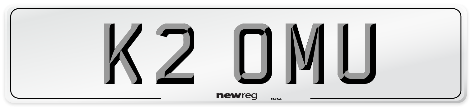 K2 OMU Number Plate from New Reg